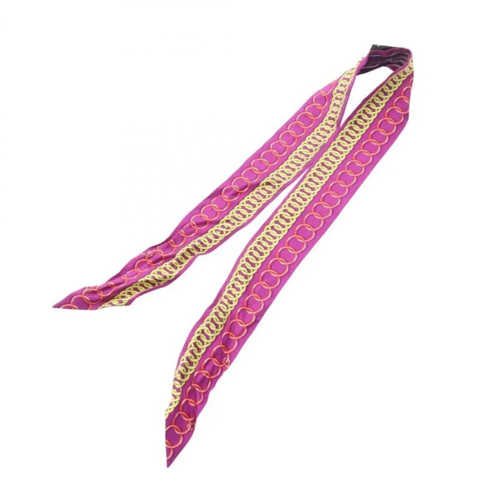 Hermes Scarf Twill Maillons Silk Purple Multi-color - Picture 3 of 9